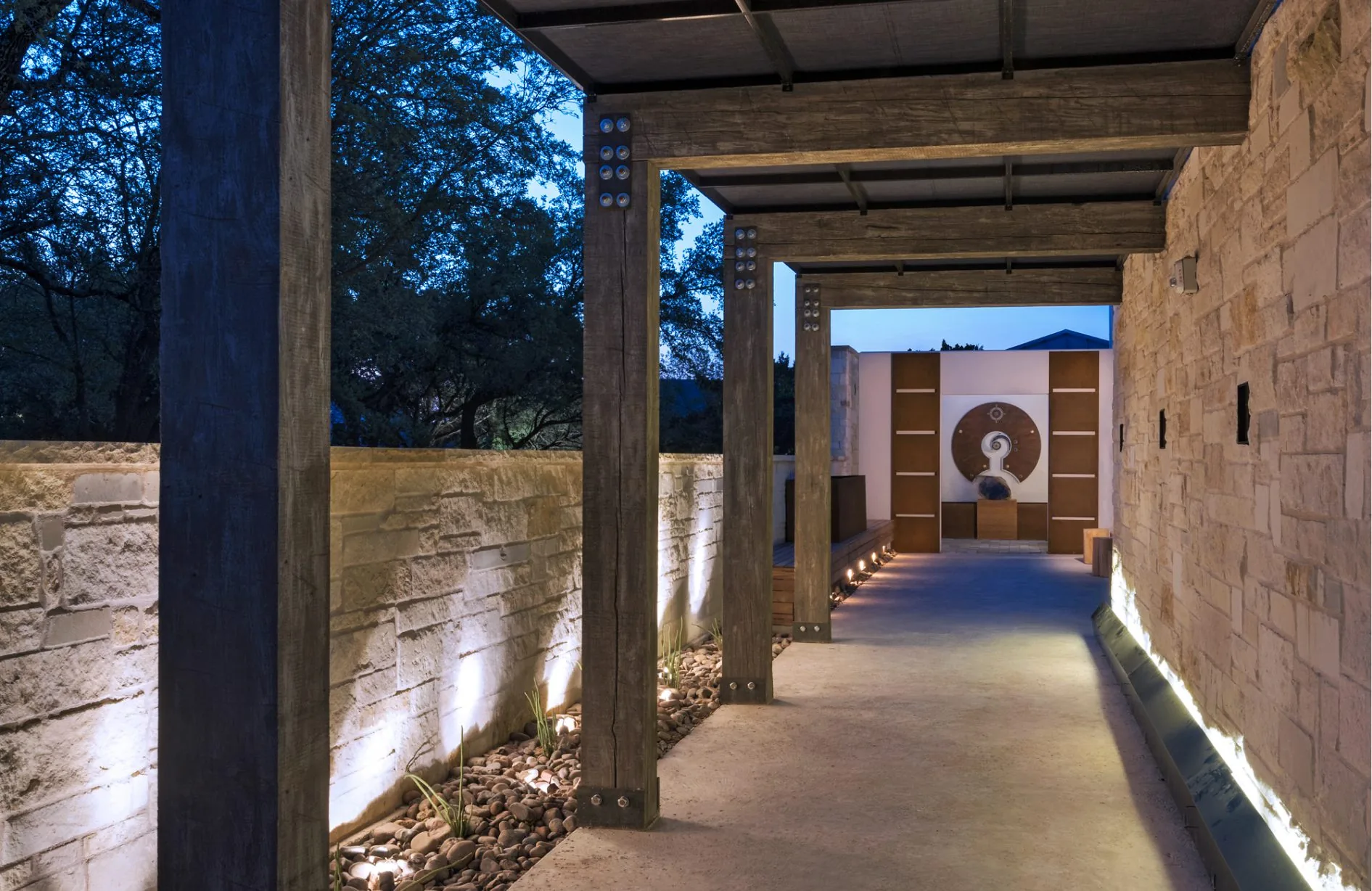 outdoor covered hallway